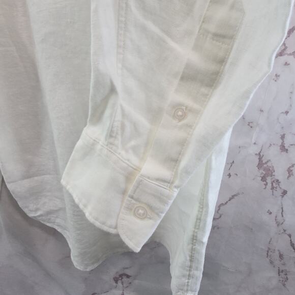 Everlane Shirt Mens White Linen Long Sleeve Button Down European Flax - Picture 9 of 13